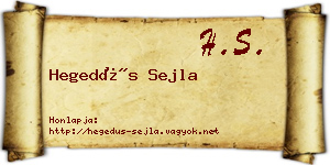 Hegedűs Sejla névjegykártya